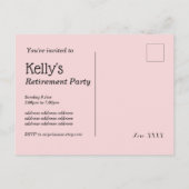 Pensioenfonds Champagne Uitnodiging Briefkaart (Achterkant)