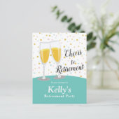 Pensioenfonds Champagne Uitnodiging Briefkaart (Staand voorkant)