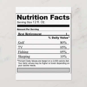 Pensioenfonds Funny Nutrition-etiket Briefkaart