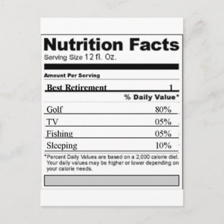 Pensioenfonds Funny Nutrition-etiket Briefkaart