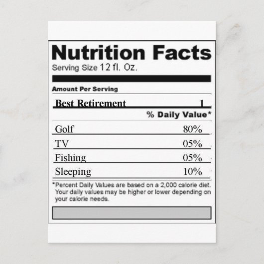 Pensioenfonds Funny Nutrition-etiket Briefkaart (Voorkant)