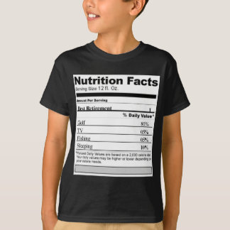 Pensioenfonds Funny Nutrition-etiket T-shirt