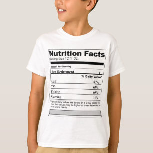 Pensioenfonds Funny Nutrition-etiket T-shirt