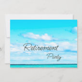 Pensioenfoto Ocean Beach Blauw Modern Kaart (Achterkant)