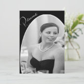Pensioenfoto Zwart-wit Elegant Chic Kaart (Staand voorkant)