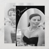 Pensioenfoto Zwart-wit Elegant Chic Kaart (Voorkant / Achterkant)