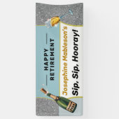 Pensioenfunctie werkt doen partij spandoek (Verticaal)