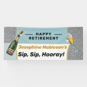 Pensioenfunctie werkt doen partij spandoek (Horizontaal)