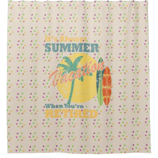 Pensioengelukzaligheid Douchegordijn (Voorkant)