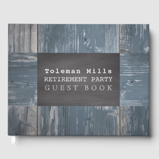 pensioengerechtigde | krijtbord rustiek hout gastenboek (Voorkant)