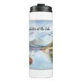 Pensioengeschenk Gevist aan de Lake Waterverf Thermosbeker (Voorkant)