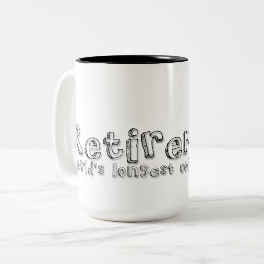 Pensioengeschenk Koffiepauze Pensioenofferte Mok (Voorkant links)