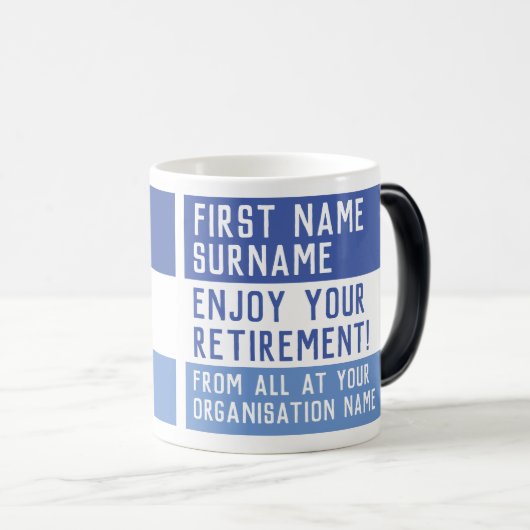 Pensioengeschenk van collega's. magische mok (Voorkant rechts)