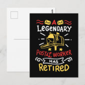 Pensioengeschenk voor Gepensioneerde Postbode Briefkaart (Voorkant / Achterkant)
