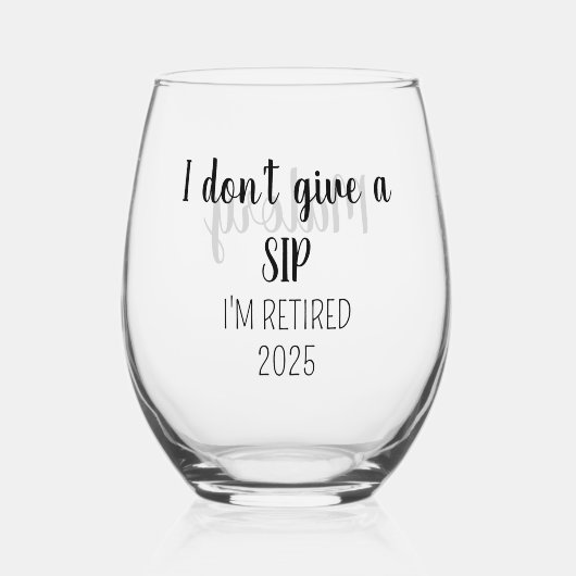 Pensioengeschenken voor vrouwen, pensioengeschenke wijnglas zonder voet (Voorkant)