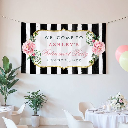 Pensioengevel Romantic Floral Stripes Spandoek