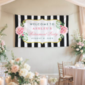 Pensioengevel Romantic Floral Stripes Spandoek