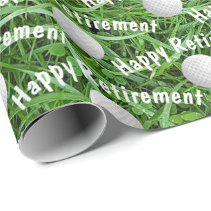 PensioenGolf-ballen op gras-wrapppapier Cadeaupapier