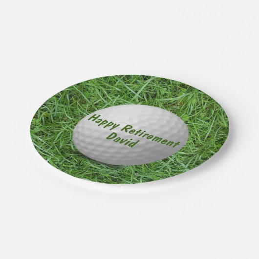 PensioenGolfbal op Bord met graspapier (Gekanteld)