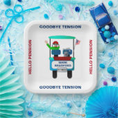 PensioenGolfer in Cart Waving Goodbye Tensie Papieren Bordje (Feest)