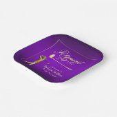 Pensioengolfpartij Classic Paarse Golden Woman Papieren Bordje (Gebogen)