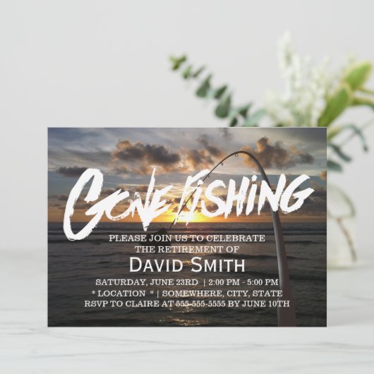 PensioenGone Vissen Summer Beach Sunset Kaart (Staand voorkant)