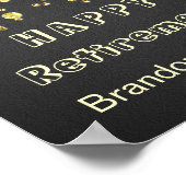 Pensioengoud-Confetti op zwart Poster (Hoek)