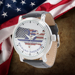 Pensioenhorloge voor politie Dunne blauwe lijn Vla Horloge