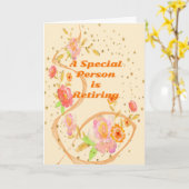 Pensioenkaart - speciale persoon met bloemen kaart (Gele Bloem)