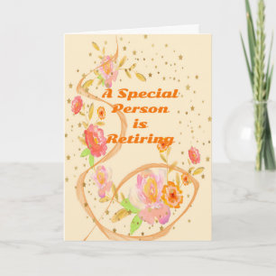 Pensioenkaart - speciale persoon met bloemen kaart