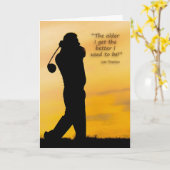 Pensioenkaart voor een golfer kaart (Gele Bloem)