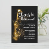 Pensioenkaas, gepensioneerd, wijn, glitter kaart (Staand voorkant)