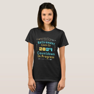 Pensioenklasse van 2024 aftellen in uitvoering t-shirt