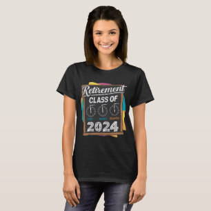 Pensioenklasse van 2024 aftellen in uitvoering t-shirt