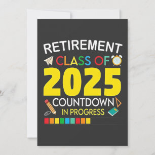 Pensioenklasse van 2025 aftellen in proces feestdagenkaart