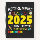 Pensioenklasse van 2025 aftellen in proces notitieboek (Voorkant)