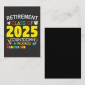 Pensioenklasse van 2025 aftellen in proces notitiekaartje (Voorkant / Achterkant)