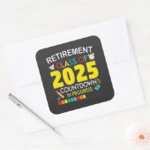 Pensioenklasse van 2025 aftellen in proces vierkante sticker (Envelop)