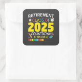 Pensioenklasse van 2025 aftellen in proces vierkante sticker (Tas)