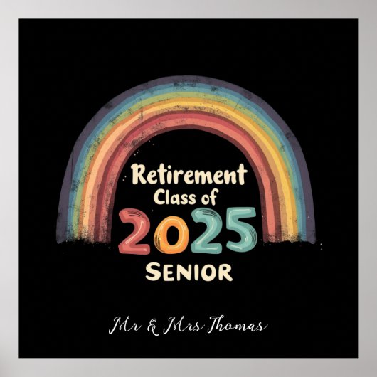 Pensioenklasse van 2025 Senior Milestone Moment Poster (Voorkant)