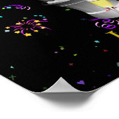 Pensioenkoorts mousserende wijn zwart poster (Hoek)