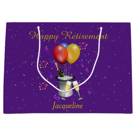 Pensioenkoorts Paars mousserende wijn Groot Cadeauzakje (Voorkant)