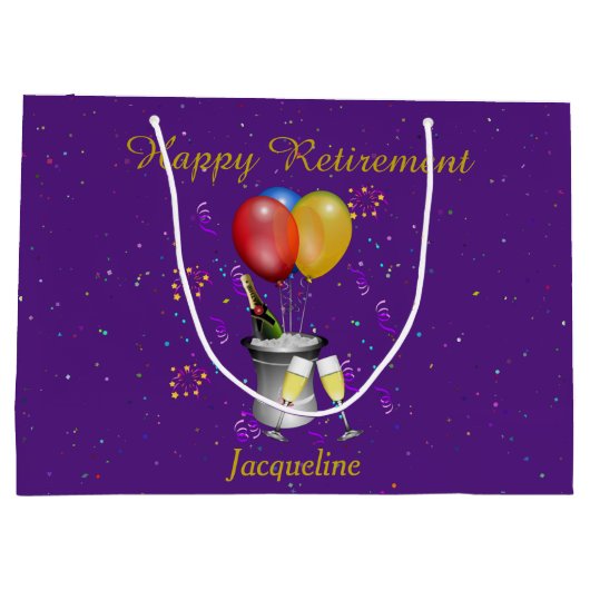 Pensioenkoorts Paars mousserende wijn Groot Cadeauzakje (Achterkant)