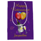 Pensioenkoorts Paars mousserende wijn Medium Cadeauzakje (Voorkant)