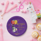 Pensioenkoorts Paars mousserende wijn Papieren Bordje (Feest)