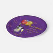 Pensioenkoorts Paars mousserende wijn Papieren Bordje (Gekanteld)