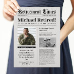 Pensioenkrant teken Gift Militair Briefhoofd<br><div class="desc">Vier de pensionering van je patriot met deze sjabloon van de krant. Bewerk de sjabloon gegevens met de hoogtepunten van uw gepensioneerde. Perfect voor veteranen van het leger, marine, marine, luchtmacht, kustwacht, politie, brand, EMT van eerste hulpverleners. Print en handout aan uw pensioneringsfeestgasten. Lijst in 8, 5 inch x 11...</div>