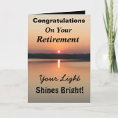 Pensioenlicht Schijnt Helder Zonsondergang Zonnesc Kaart (Voorkant)