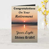 Pensioenlicht Schijnt Helder Zonsondergang Zonnesc Kaart (Gele Bloem)