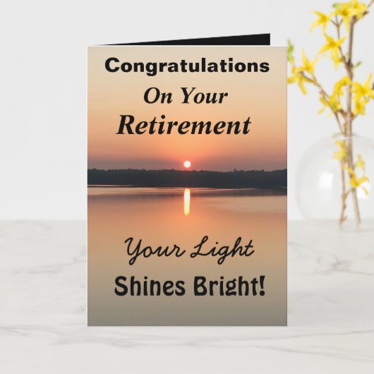 Pensioenlicht Schijnt Helder Zonsondergang Zonnesc Kaart (Gele Bloem)